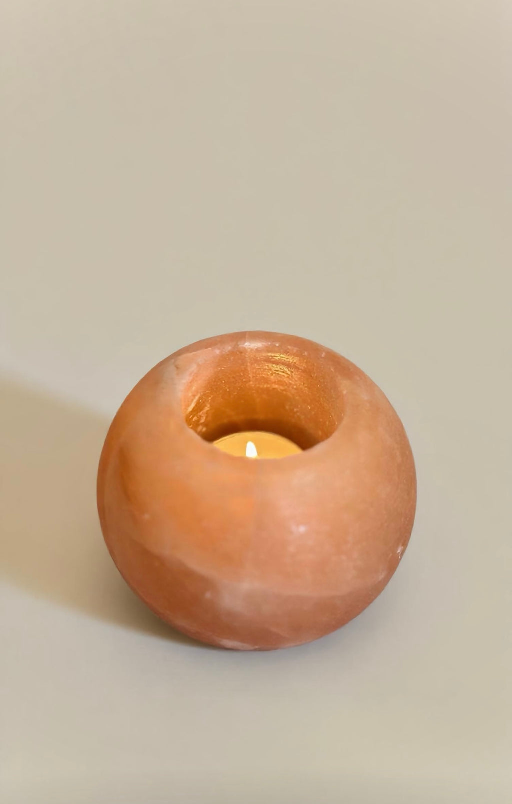 Pack Bougeoir Sphérique en Sel de l’Himalaya 900 g/ Pack candelabro Esférico de Sal del Himalaya 900 g