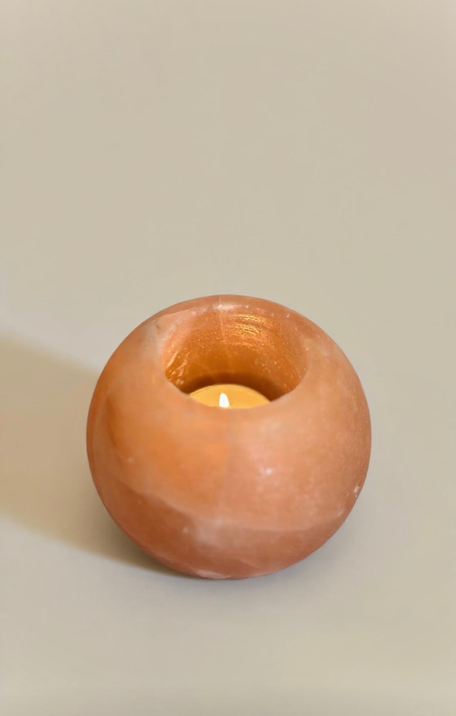 Pack Bougeoir Sphérique en Sel de l’Himalaya 900 g/ Pack candelabro Esférico de Sal del Himalaya 900 g